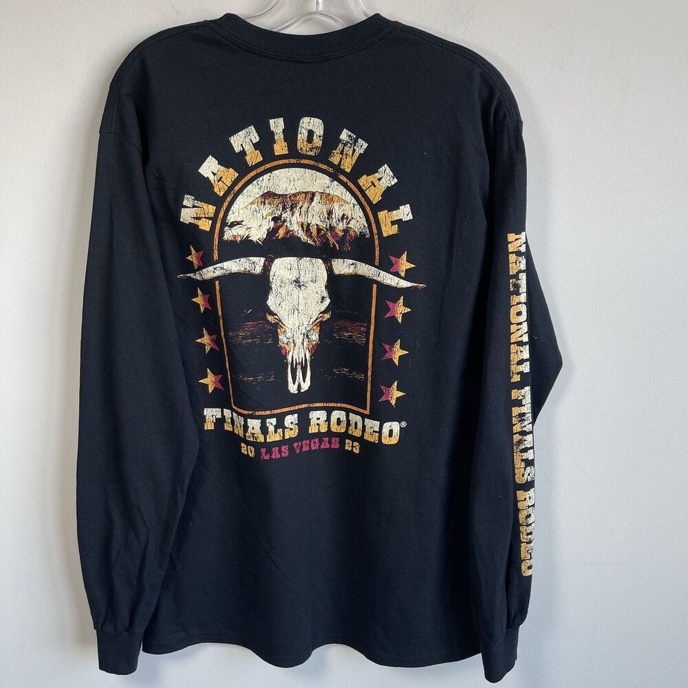 2023 PRCA National Finals Rodeo Las Vegas NFR Long Sleeve Graphic Shirt M Black